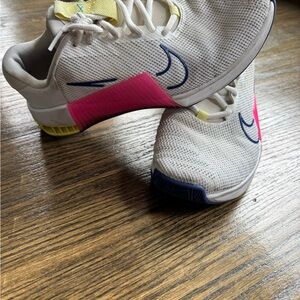 White and Pink Nike Metcons